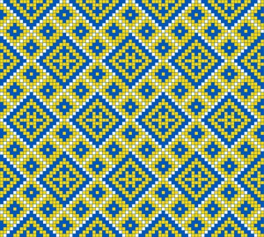 Etnik tarz, kimlik, vyshyvanka gibi kusursuz Ukrayna süsü desenleri, basılı kıyafetler, web siteleri, afişler, posterler için nakışlar. Vektör illüstrasyon arkaplanı