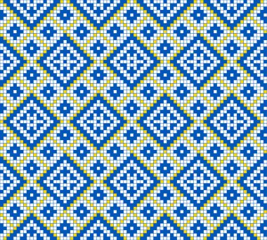 Etnik tarz, kimlik, vyshyvanka gibi kusursuz Ukrayna süsü desenleri, basılı kıyafetler, web siteleri, afişler, posterler için nakışlar. Vektör illüstrasyon arkaplanı