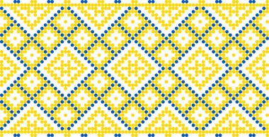 Etnik tarz, kimlik, vyshyvanka gibi Ukrayna süslemelerinin vektör illüstrasyonu, baskı giysileri, web siteleri, afişler için nakış. Geçmişi. Geometrik tasarım, sınır, kopyalama alanı, çerçeve