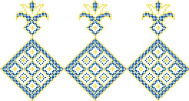 Etnik tarz, kimlik, vyshyvanka gibi Ukrayna süslemelerinin vektör illüstrasyonu, baskı giysileri, web siteleri, afişler için nakış. Geçmişi. Geometrik tasarım, sınır, kopyalama alanı, çerçeve