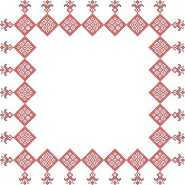 Etnik tarz, kimlik, vyshyvanka gibi Ukrayna süslemelerinin vektör illüstrasyonu, baskı giysileri, web siteleri, afişler için nakış. Geçmişi. Geometrik tasarım, sınır, kopyalama alanı, çerçeve