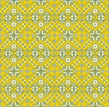 Etnik tarz, kimlik, vyshyvanka gibi kusursuz Ukrayna süsü desenleri, basılı kıyafetler, web siteleri, afişler, posterler için nakışlar. Vektör illüstrasyon arkaplanı