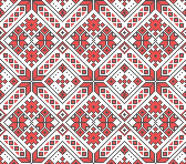 Naadloos Patroon Van Oekraïense Ornament Etnische Stijl Identiteit Vyshyvanka Borduurwerk — Stockvector