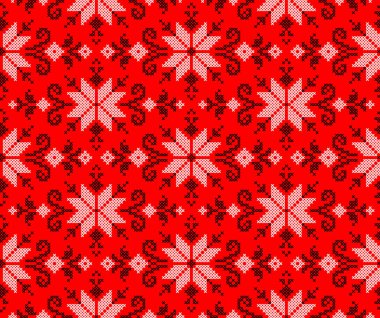 Etnik tarz, kimlik, vyshyvanka gibi kusursuz Ukrayna süsü desenleri, basılı kıyafetler, web siteleri, afişler, posterler için nakışlar. Vektör illüstrasyon arkaplanı