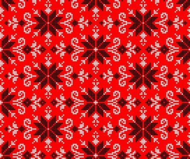 Etnik tarz, kimlik, vyshyvanka gibi kusursuz Ukrayna süsü desenleri, basılı kıyafetler, web siteleri, afişler, posterler için nakışlar. Vektör illüstrasyon arkaplanı