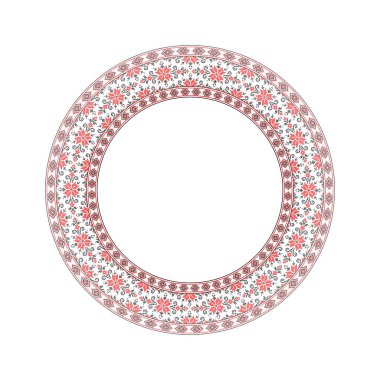 Etnik tarz, kimlik, vyshyvanka gibi Ukrayna süslemelerinin vektör illüstrasyonu, baskı giysileri, web siteleri, afişler için nakış. Geçmişi. Geometrik tasarım, sınır, kopyalama alanı, çerçeve