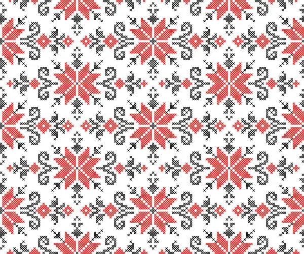 Etnik tarz, kimlik, vyshyvanka gibi kusursuz Ukrayna süsü desenleri, basılı kıyafetler, web siteleri, afişler, posterler için nakışlar. Vektör illüstrasyon arkaplanı