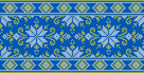乌克兰民族风格 Vyshyvanka 印花服装绣花 横幅等图案的矢量图解 几何设计 复制空间 — 图库矢量图片