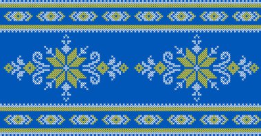 Etnik tarz, kimlik, vyshyvanka gibi Ukrayna süslemelerinin vektör illüstrasyonu, baskı giysileri, web siteleri, afişler için nakış. Geçmişi. Geometrik tasarım, sınır, kopyalama alanı, çerçeve