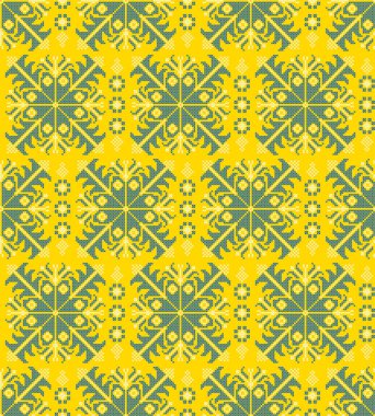 Etnik tarz, kimlik, vyshyvanka gibi kusursuz Ukrayna süsü desenleri, basılı kıyafetler, web siteleri, afişler, posterler için nakışlar. Vektör illüstrasyon arkaplanı