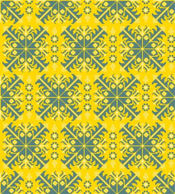 Etnik tarz, kimlik, vyshyvanka gibi kusursuz Ukrayna süsü desenleri, basılı kıyafetler, web siteleri, afişler, posterler için nakışlar. Vektör illüstrasyon arkaplanı