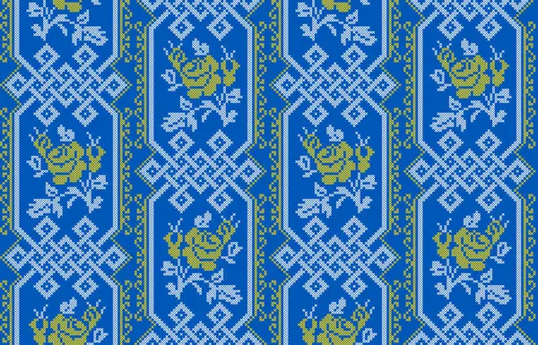 乌克兰无缝图案的装饰 民族风格 Vyshyvanka 刺绣印刷服装 矢量图解背景 — 图库矢量图片