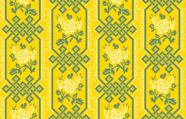 Nahtloses Muster Der Ukrainischen Ornamente Ethnischen Stil Identität Wyschywanka Stickereien — Stockvektor