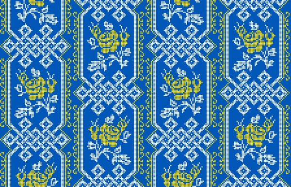 ウクライナの装飾のシームレスなパターン エスニックスタイル アイデンティティ フォルヒバンカ 印刷服 ウェブサイト バナー ポスターの刺繍 ベクトルイラストの背景 — ストックベクタ