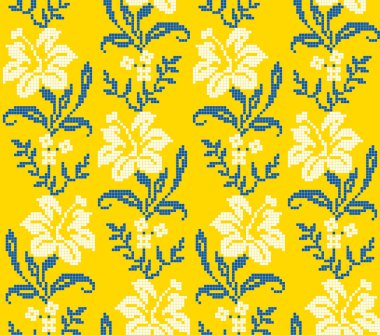 Etnik stil, kimlik, vyshyvanka, desenli Ukrayna çiçek süsleri, basılı kıyafetler için nakış, web siteleri, afişler, posterler. Vektör illüstrasyon arkaplanı