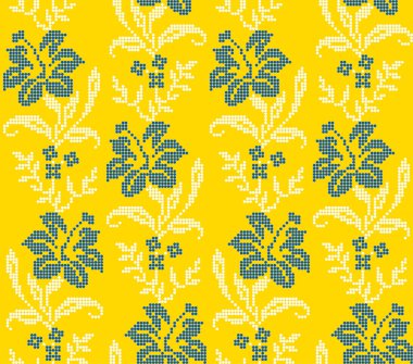 Etnik stil, kimlik, vyshyvanka, desenli Ukrayna çiçek süsleri, basılı kıyafetler için nakış, web siteleri, afişler, posterler. Vektör illüstrasyon arkaplanı