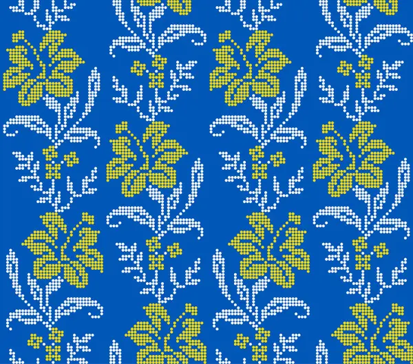 Nahtlose Muster Der Ukrainischen Blumenschmuck Ethnischen Stil Identität Vyshyvanka Stickereien — Stockvektor