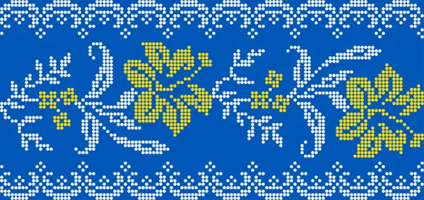 Illustrazione Vettoriale Ornamento Floreale Ucraino Stile Etnico Identità Vyshyvanka Ricamo — Vettoriale Stock