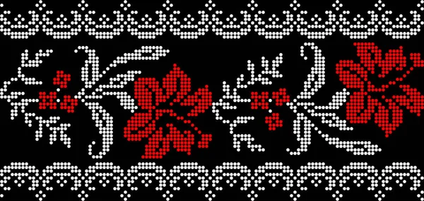 Векторна Ілюстрація Українського Квіткового Орнаменту Етнічному Стилі Ідентичність Вишиванка Вишивка — стоковий вектор