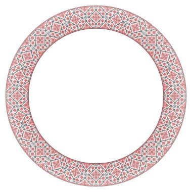 Etnik tarz, kimlik, vyshyvanka gibi Ukrayna süslemelerinin vektör illüstrasyonu, baskı giysileri, web siteleri, afişler için nakış. Geçmişi. Geometrik tasarım, sınır, kopyalama alanı, çerçeve