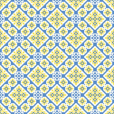 Etnik tarz, kimlik, vyshyvanka gibi Ukrayna süslemelerinin vektör illüstrasyonu, baskı giysileri, web siteleri, afişler için nakış. Geçmişi. Geometrik tasarım, sınır, kopyalama alanı, çerçeve