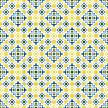 Etnik tarz, kimlik, vyshyvanka gibi Ukrayna süslemelerinin vektör illüstrasyonu, baskı giysileri, web siteleri, afişler için nakış. Geçmişi. Geometrik tasarım, sınır, kopyalama alanı, çerçeve