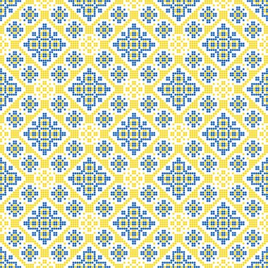 Etnik tarz, kimlik, vyshyvanka gibi Ukrayna süslemelerinin vektör illüstrasyonu, baskı giysileri, web siteleri, afişler için nakış. Geçmişi. Geometrik tasarım, sınır, kopyalama alanı, çerçeve