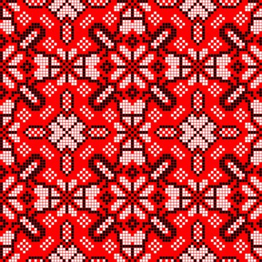 Etnik tarz, kimlik, vyshyvanka gibi kusursuz Ukrayna süsü desenleri, basılı kıyafetler, web siteleri, afişler, posterler için nakışlar. Vektör illüstrasyon arkaplanı