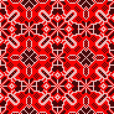 Etnik tarz, kimlik, vyshyvanka gibi kusursuz Ukrayna süsü desenleri, basılı kıyafetler, web siteleri, afişler, posterler için nakışlar. Vektör illüstrasyon arkaplanı