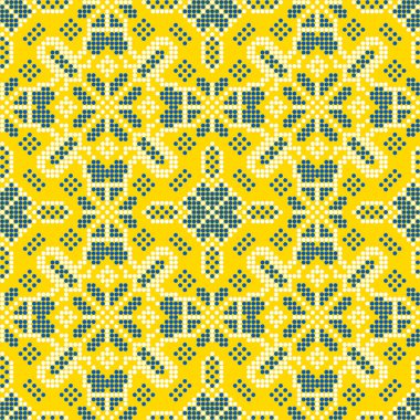 Etnik tarz, kimlik, vyshyvanka gibi kusursuz Ukrayna süsü desenleri, basılı kıyafetler, web siteleri, afişler, posterler için nakışlar. Vektör illüstrasyon arkaplanı