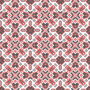 Seamless pattern of Ukrainian ornament in ethnic style, identity, vyshyvanka, embroidery for print clothes, websites, banners, poster. Vector illustration background clipart