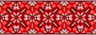 Etnik tarz, kimlik, vyshyvanka gibi Ukrayna süslemelerinin vektör illüstrasyonu, baskı giysileri, web siteleri, afişler için nakış. Geçmişi. Geometrik tasarım, sınır, kopyalama alanı, çerçeve