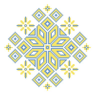  Ukrayna halk süsünün vektör illüstrasyonu. Etnik süs. Geleneksel Ukrayna halk sanatı örülmüş