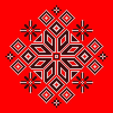  Ukrayna halk süsünün vektör illüstrasyonu. Etnik süs. Geleneksel Ukrayna halk sanatı örülmüş