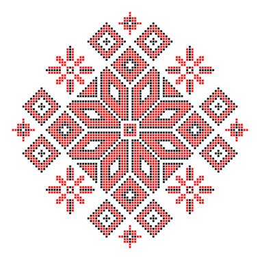  Ukrayna halk süsünün vektör illüstrasyonu. Etnik süs. Geleneksel Ukrayna halk sanatı örülmüş