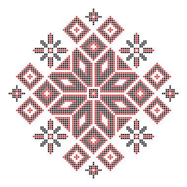  Ukrayna halk süsünün vektör illüstrasyonu. Etnik süs. Geleneksel Ukrayna halk sanatı örülmüş