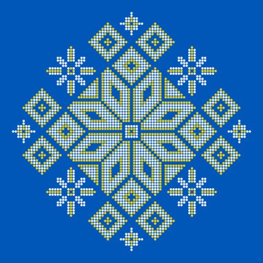  Ukrayna halk süsünün vektör illüstrasyonu. Etnik süs. Geleneksel Ukrayna halk sanatı örülmüş