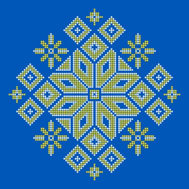  Ukrayna halk süsünün vektör illüstrasyonu. Etnik süs. Geleneksel Ukrayna halk sanatı örülmüş