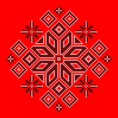  Ukrayna halk süsünün vektör illüstrasyonu. Etnik süs. Geleneksel Ukrayna halk sanatı örülmüş