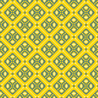 Geometrik süslemeli kusursuz vektör deseni, etnik stil, kimlik, vyshyvanka şeklinde Ukrayna süsü, baskı giysileri, web siteleri, afişler için nakış