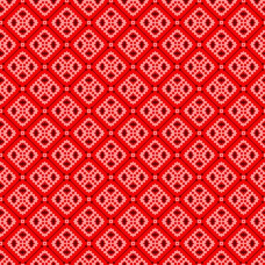 Geometrik süslemeli kusursuz vektör deseni, etnik stil, kimlik, vyshyvanka şeklinde Ukrayna süsü, baskı giysileri, web siteleri, afişler için nakış