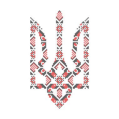 Ukrayna Çapraz Dikiş Biçimli Mızrak Halk Modelinde Ulusal Sembol, Vektör ResimleriName