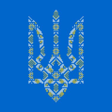Ukrayna Çapraz Dikiş Biçimli Mızrak Halk Modelinde Ulusal Sembol, Vektör ResimleriName