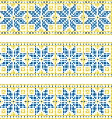 Etnik tarz, kimlik, vyshyvanka gibi Ukrayna süslemelerinin vektör illüstrasyonu, baskı giysileri, web siteleri, afişler için nakış. Arkaplan.