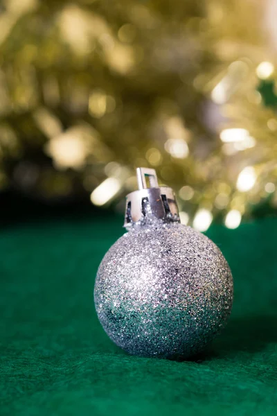 Close Kerst Decoratie Glanzende Glitter Achtergrond — Stockfoto