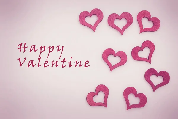 Happy Valentine Day Background Hearts Text — Stock Photo, Image