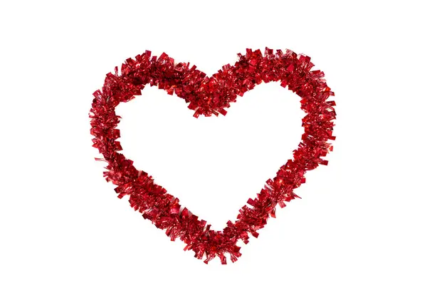 Heart Red Petals White Background — Stock Photo, Image