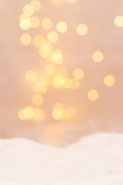 Fondo Navidad Con Nieve Bokeh Copos Nieve Dorados Vacaciones Invierno Imagen de stock