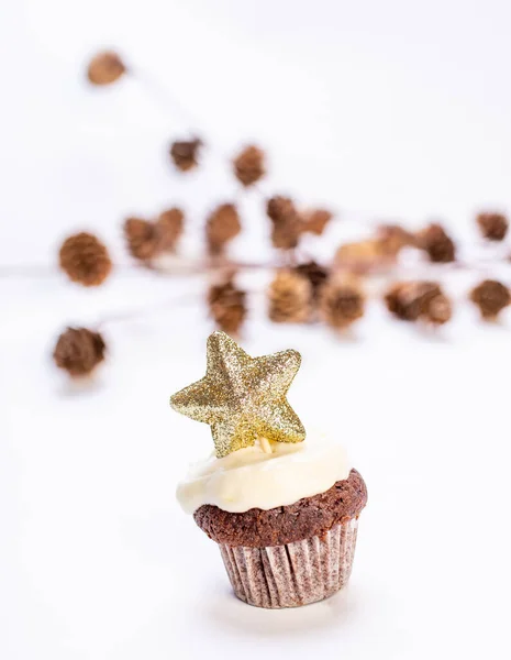 Cupcake Avec Étoile Étoile Anis Photo De Stock