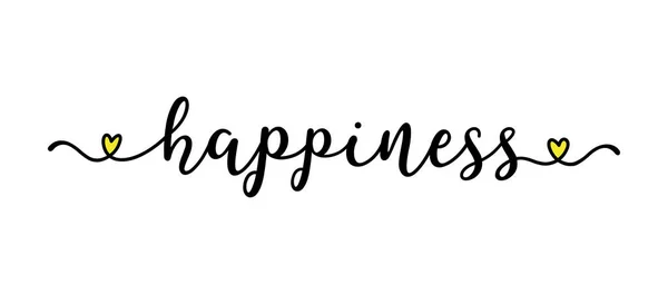 Tangan Sketsa Kata Happiness Sebagai Iklan Spanduk Web Surat Surat - Stok Vektor